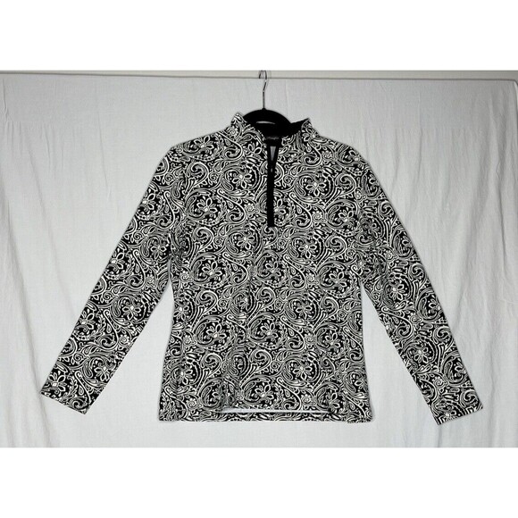 J. McLaughlin Tops - J. Mclaughlin Women's Bedford Quarter Zip Long Sleeve Top X-Large Floral Paisley